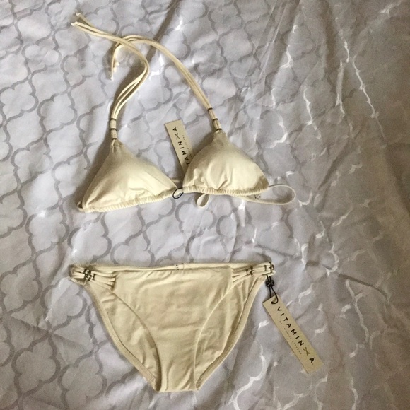 Vitamin A Amber Beaded Triangle Bikini - Picture 3 of 7